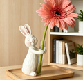 Easter bunny-shaped vase, hand-painted resin sculpture, a peaceful home décor, housewarming, birthday, or friendship gift - Pearl White